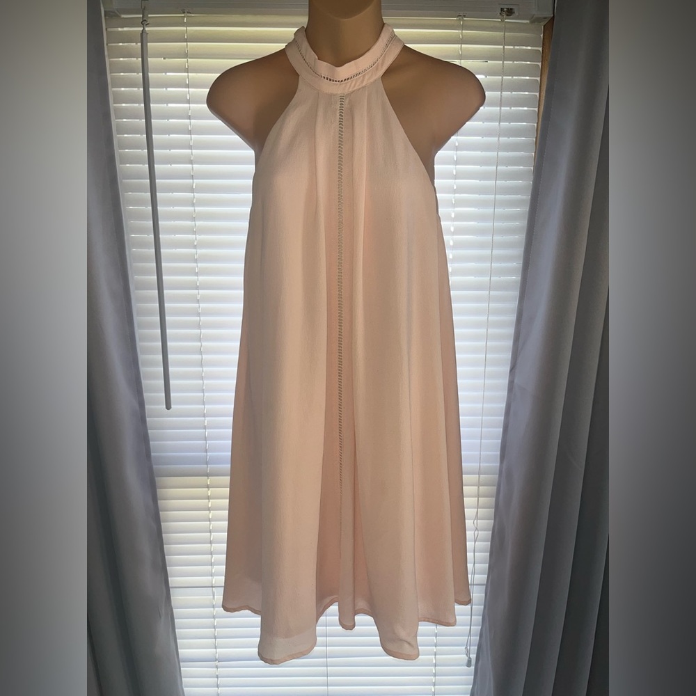 Keyhole Back Halter Neck Dress